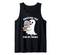 Ghosting You Cute Ghost Read Books Lover Halloween Reading Débardeur