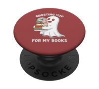 Ghosting You Cute Ghost Read Books Lover Halloween Reading PopSockets PopGrip Adhésif