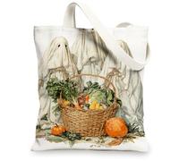 Ghostly Sac fourre-tout en toile, motif végétal effrayant fantaisie, sacs de courses réutilisables, art vintage, léger et lavable, sacs en toile pour marché, voyage, pique-nique, 33 x 38,1 cm