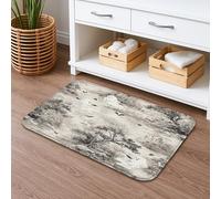 Ghostly Tapis de bain à séchage rapide, vintage noir et blanc, absorbant, antidérapant, en mousse à mémoire de forme, lavable pour décoration de salle de bain d'Halloween, 50,8 x 81,3 cm