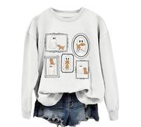 Ghosts And Dogs In Frames Sweat-shirt Halloween à manches longues pour chien, blanc, M
