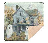 Ghosts are Floating Out of an Old Abandoned House Soft Padded for Indoor Outdoor Non-Toxic Padded
