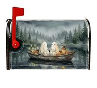 Ghosts Couverture magnétique de boîte aux lettres fantômes - Lanterne bateau effrayante - Halloween - Gris - Pour décoration de porche - 53,3 x 64,9 cm