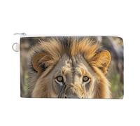 Ghosts Dance with Magic Coin Purse Wallet Canvas Wallet Cute Change Purse Small Storage Bag with Zipper, Lion sort de la langue, Taille unique, Fleurs et animaux