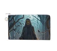 Ghosts Dance with Magic Coin Purse Wallet Canvas Wallet Cute Change Purse Small Storage Bag with Zipper, Les fantômes hantent la nuit, Taille unique, Fleurs et animaux