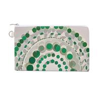 Ghosts Dance with Magic Coin Purse Wallet Canvas Wallet Cute Change Purse Small Storage Bag with Zipper, Cercle vert., Taille unique, Fleurs et animaux