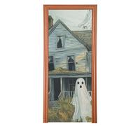 Ghosts House Housse de porte extensible 89 x 200 cm Bannières pour le devant Fournitures de fête de vacances M