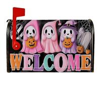 Ghosts - Housse de boîte aux lettres magnétique pour Halloween, motif citrouilles festives, décoration de boîte aux lettres pour extérieur, jardin, cour, 45,7 x 53,3 cm, orange