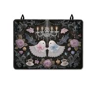 Ghosts - Housse de protection pour cuisinière électrique, lustre à roses gothiques, Halloween, revêtement de surface en polyuréthane noir pour dessus en verre, chalet électrique, décoration de cuisine