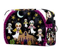 Ghosts of Skull with Wings Cosmetic Bag for Women Travel Toiletries Bags Large Makeup Handy Pouch Organizer Bag with Zipper, multicolore, 18.5x7.5x13cm/7.3x3x5.1in, Trousse de toilette