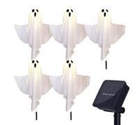 Ghosts solaires d'Halloween - Lumières solaires d'extérieur pour allée d'Halloween | 5 pièces LED imperméables décoratives pour une atmosphère de fête pour jardin, allée, porche, jardin, allée