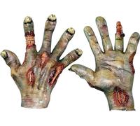 Ghoulish Productions - Gants avec mains brûlées, mains et pieds en ligne, costume en latex résistant, peint à la main, Halloween, défilé de carnaval, fête costumée, taille unique pour adultes