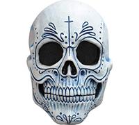 Ghoulish Productions - Masque Catrina Mexicaine, Ligne Jour des Morts, Costume en Latex Résistant, Peint à la Main, Halloween, Défilé de Carnaval, Fête Déguisée, Taille Unique Adulte.