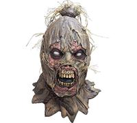 Ghoulish Productions - Masque Déguisement Scareborn Épouvantail, Ligne Épouvantails, Costume en Latex Résistant, Peint à la Main, Halloween, Carnaval, Fête Déguisée, Taille Unique Adulte.