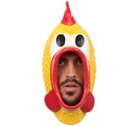 Ghoulish Productions - Masque Poulet en Caoutchouc, Ligne Humour, Costume en Latex Résistant, Peint à la Main, Halloween, Football, Défilé de Carnaval, Fête Costumée, Taille Unique Adulte.