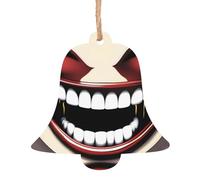 GhoulishGrins Ornement en Bois Pendentif Cloche 1 PC pour Arbre, Mur et Porte Décor - Style Vintage