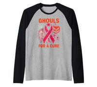 Ghouls d'halloween Roses pour Un remède Mignon Soutien Contre Le Cancer de la Femme Manche Raglan