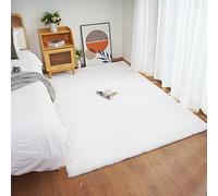 Ghouse Tapis Blanc de Salon 150 x 215 cm Shaggy en Peau Tapis en Fourrure synthétique Fourrure Lavable