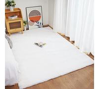 Ghouse Tapis Blanc de Salon 150 x 240 cm Shaggy en Peau Tapis en Fourrure synthétique Fourrure Lavable