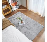 Ghouse Tapis Gris de Salon 120 x 180 cm Shaggy en Peau Tapis en Fourrure synthétique Fourrure Lavable