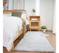 Ghouse Tapis Gris de Salon 60 x 180 cm Shaggy en Peau Tapis en Fourrure synthétique Fourrure Lavable