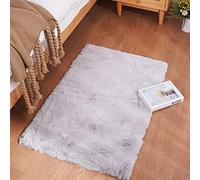Ghouse Tapis Gris de Salon 60 x 90 cm Shaggy en Peau Tapis en Fourrure synthétique Fourrure Lavable