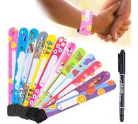 GHPKOTW 12 Pièces Bracelet Identification de Securit, Bracelet Identification Enfant, Bracelet D'Urgence pour Enfant Anti Perdu Réutilisable Étanche, Adapté Aux Voyages, Jeux Et Écoles Des Enfants
