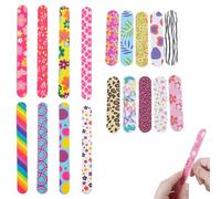 GHPKOTW 18 limas de uñas coloridas de doble cara, para reparación y pulido, herramientas de manicura y belleza, limas de uñas para uñas naturales, modelado de uñas