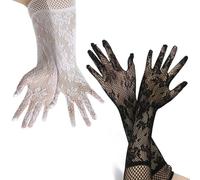 GHPKOTW 2 Paires De Gants Longs En Dentelle, Gants De Mariage Vintage, Gants De Soirée Élégants, Gants Sensuels, Accessoires De Mode Pour Femmes, Style Années 1920, Pour Cérémonie, Théâtre, Opéra
