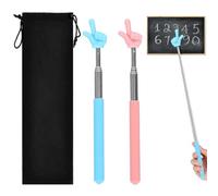 GHPKOTW 2 Pièces Pointeurs Télescopiques + 1 Sac de Rangement, Accessoires pour Enseignants, Matériel Pédagogique, Pointeur de Doigt Rétractable, Bâton de Pointage Extensible, pour Présentations