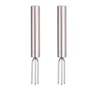 GHPKOTW 2X Fourchette À Pommes De Terre En Robe Des Champs Avec 3 Dents, En Acier Inoxydable 430, Réutilisable Comme Pique À Maïs, Aide À L'Épluchage (Acier Inoxydable)