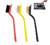 GHPKOTW 3 Pièces Brosse Métallique Brosse Metallique A Main Brosse Laiton Brosse Metallique pour Nettoyage du Poêle Et Nettoyage des Interstices(3 Matériaux Différents)