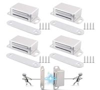 GHPKOTW 4 Pièces Aimant Porte Placard,Loquet Magnetique De Porte Acier,Aimant De Porte Puissant,Fermeture Placard pour Placard Fermoir Aimanté Porte pour Tiroirs Porte De Douche Armoire Placard