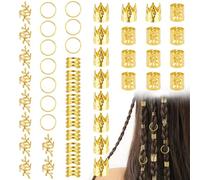 GHPKOTW 50 Bijoux de Cheveux Tresse Doré, Bijoux Dirty Braid, Bijoux Cheveux Doré Réglable Dreadlocks Accessoires Cheveux, pour Femmes Hommes