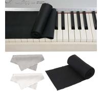 GHPKOTW Protection anti-poussière souple pour clavier de piano 88 touches,Inclut 2 Chiffons de Nettoyage, Anti-Poussière Protectricepour clavier électronique, piano numérique (ferreux,125x15cm)