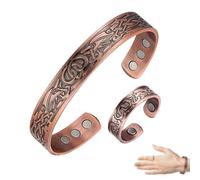 GHPKOTW Set de 2 Pcs Bracelet et Bague Magnétiques Bracelet et Anneau Magnétique pour Homme Femme Jonc Réglable Bague avec Aimants