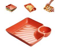 GHRKLP Assiette à Sauce Séparée Assiette à Dumplings Japonais avec Récipient à Sauce, Plateau à Collation Résistant à la Cassure pour Soirées Cinéma, Multicolore(1Orange)