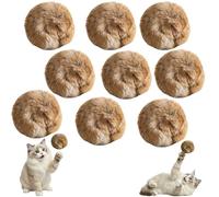 GHRKLP Jouet pour Chat Boule de Fourrure de Lapin, Boules de Fourrure de Lapin pour Chats, Jouet interactif à Herbe à Chat en Fausse Fourrure Douce(9pcs)
