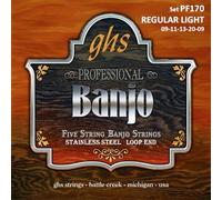 GHS BANJO STAINLESS STEEL - PF170 - Jeu De 5-Cordes - Regular Light
