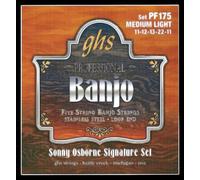 GHS Strings Cordes pour banjo PF175 acier inoxydable – Jeu 5 cordes Medium Light