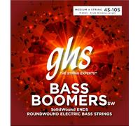 GHS Bass Boomers M4045 extrémités SolidWound Jeu de 4 cordes pour basse, Calibre moyen 45-105
