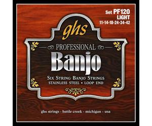 GHS PF120 Ensemble de 6 cordes Banjo Light