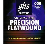 GHS PRECISION FLATS Jeu de cordes pour guitare électrique Flatwound - 750 - Rock - 009/042