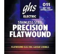 GHS PRECISION FLATS Jeu de cordes pour guitare électrique Flatwound - 800 - Extra Light - 011/046