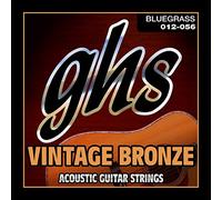 GHS™ Strings »VINTAGE BRONZE™ - VN-B - ACOUSTIC GUITAR« Cordes pour Guitare Acoustique - 85/15 Bronze - Bluegrass: 012-056