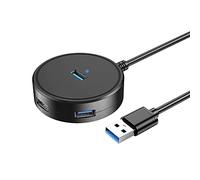 Ghs941 Hub USB 2.0 répartiteur 4 ports pour ordinateurs de bureau, disques U, ordinateurs portables, clés USB Ghs941 (noir, taille unique)