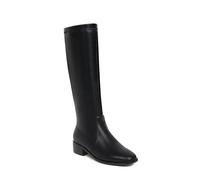 GHSIRUEU Bottes Hautes Au Genou pour Femme Bottes Mollets Larges Bas Talon Bottes De Chevalier avec Fermeture Éclair,Noir,39 EU