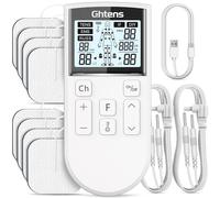 GHTENS Électrostimulateur Musculaire 5 en 1: TENS/EMS/IF/RUSS/DIY, Appareil de Stimulation Électrique Rechargeable, 80 Programmes, 2 Canaux, 8 Électrodes, Soulagement de la Douleur et Massage Relaxant