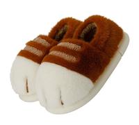 GHTRHSB Pantoufles d'hiver en peluche pour femme - Confortables et légères - Chaussures d'intérieur mignonnes à enfiler - Antidérapantes, marron, 37 EU