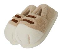 GHTRHSB Pantoufles d'hiver en peluche pour femme - Confortables et légères - Chaussures d'intérieur mignonnes à enfiler - Antidérapantes, kaki, 36.5 EU